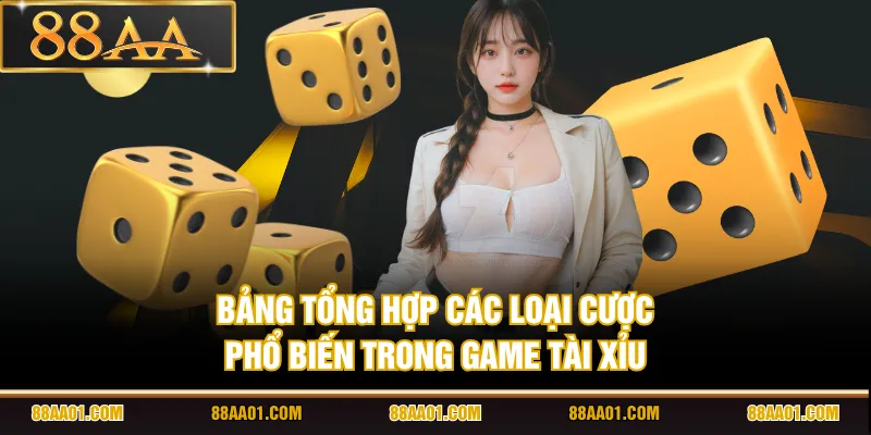 Bảng tổng hợp các loại cược phổ biến trong game Tài Xỉu