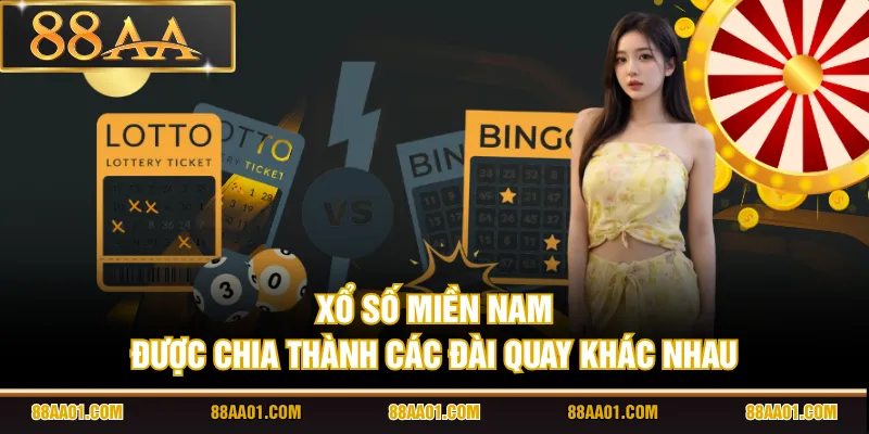 Xổ số miền Nam được chia thành các đài quay khác nhau